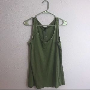 Army green studded tank top!